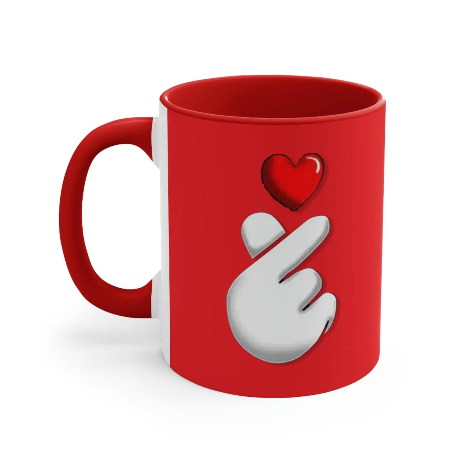 Korean Love sign 11oz Accent Mug 11oz Red