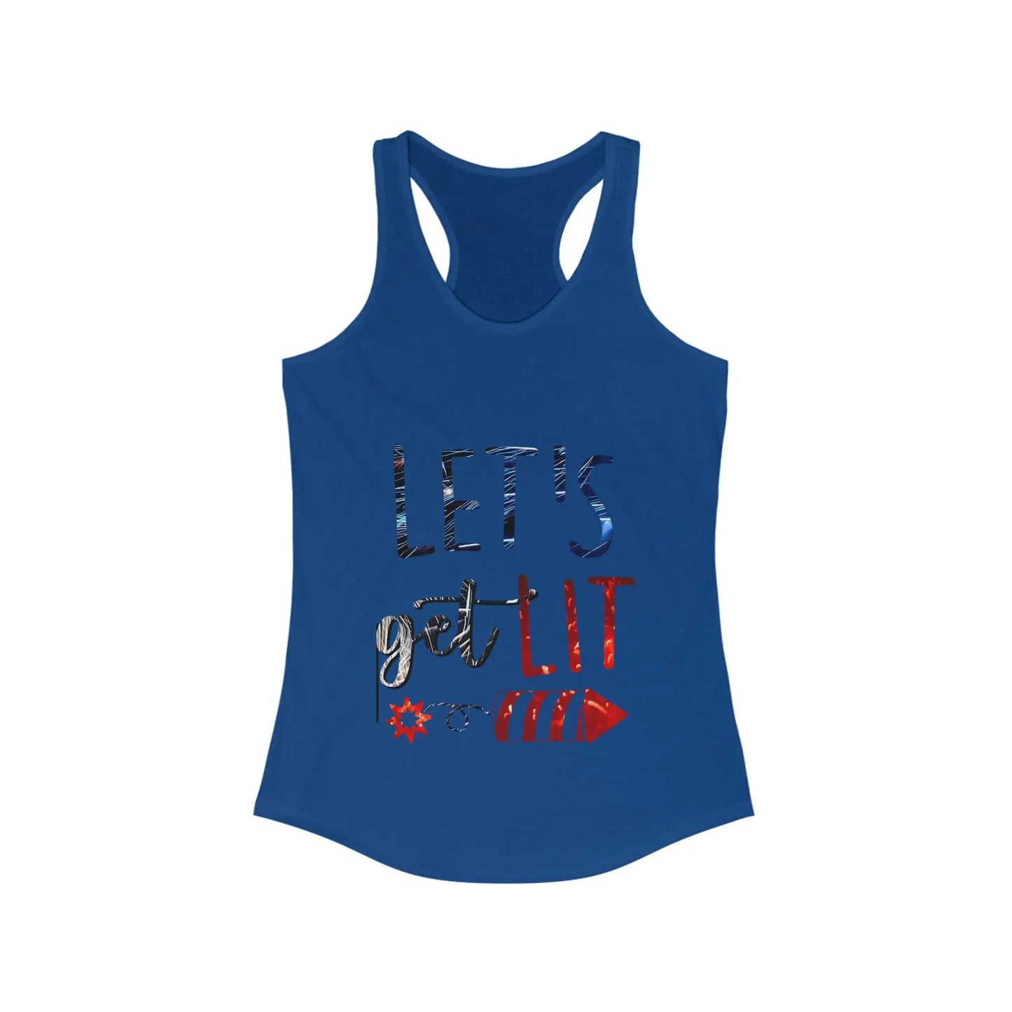 Let's Get Lit Memorial Day Women's Ideal Racerback Tank