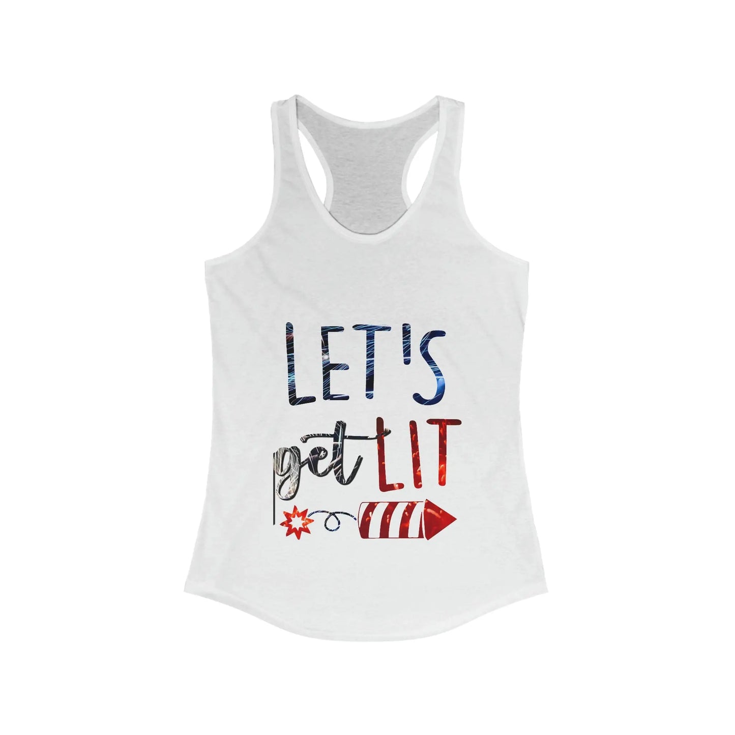 Let's Get Lit Memorial Day Women's Ideal Racerback Tank