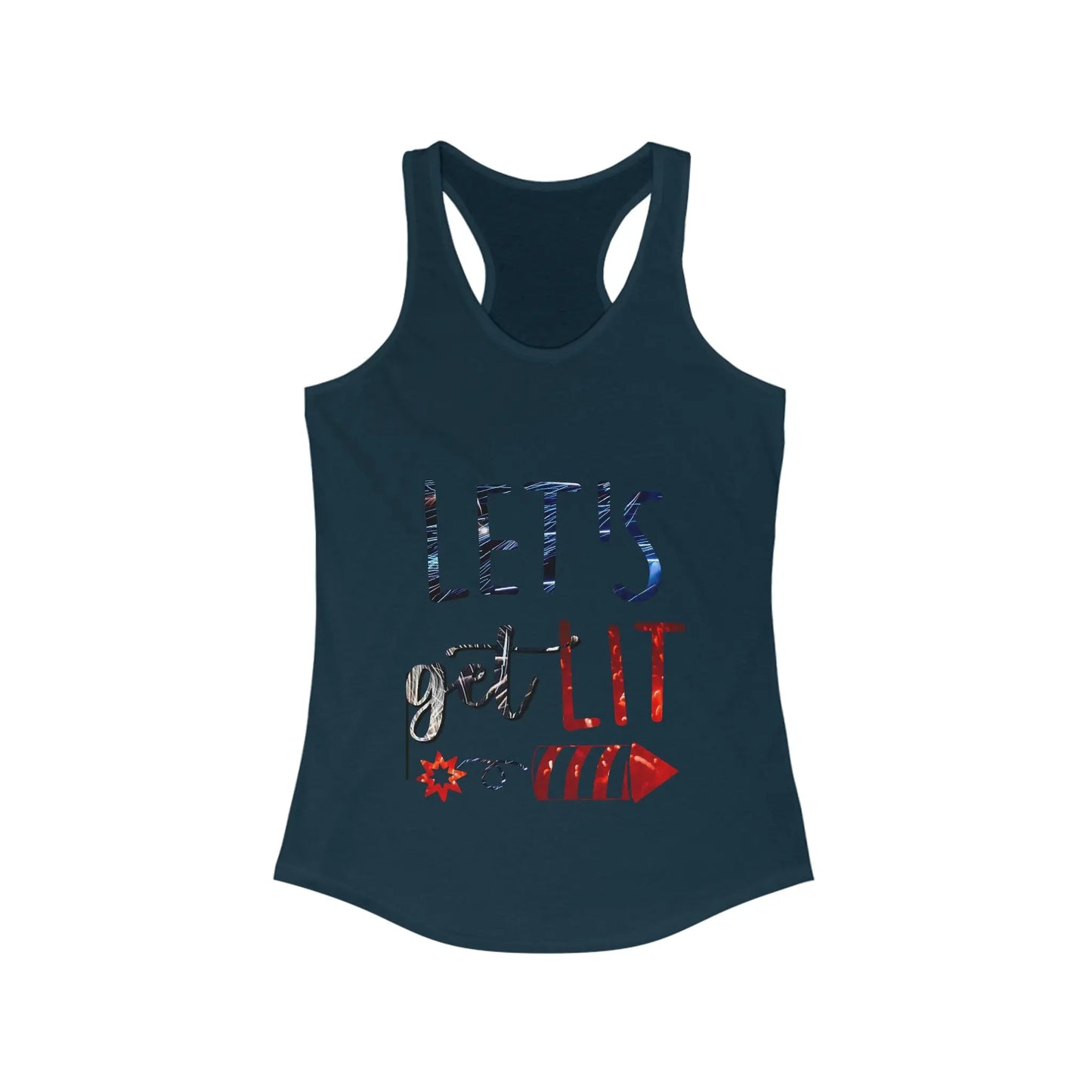 Let's Get Lit Memorial Day Women's Ideal Racerback Tank