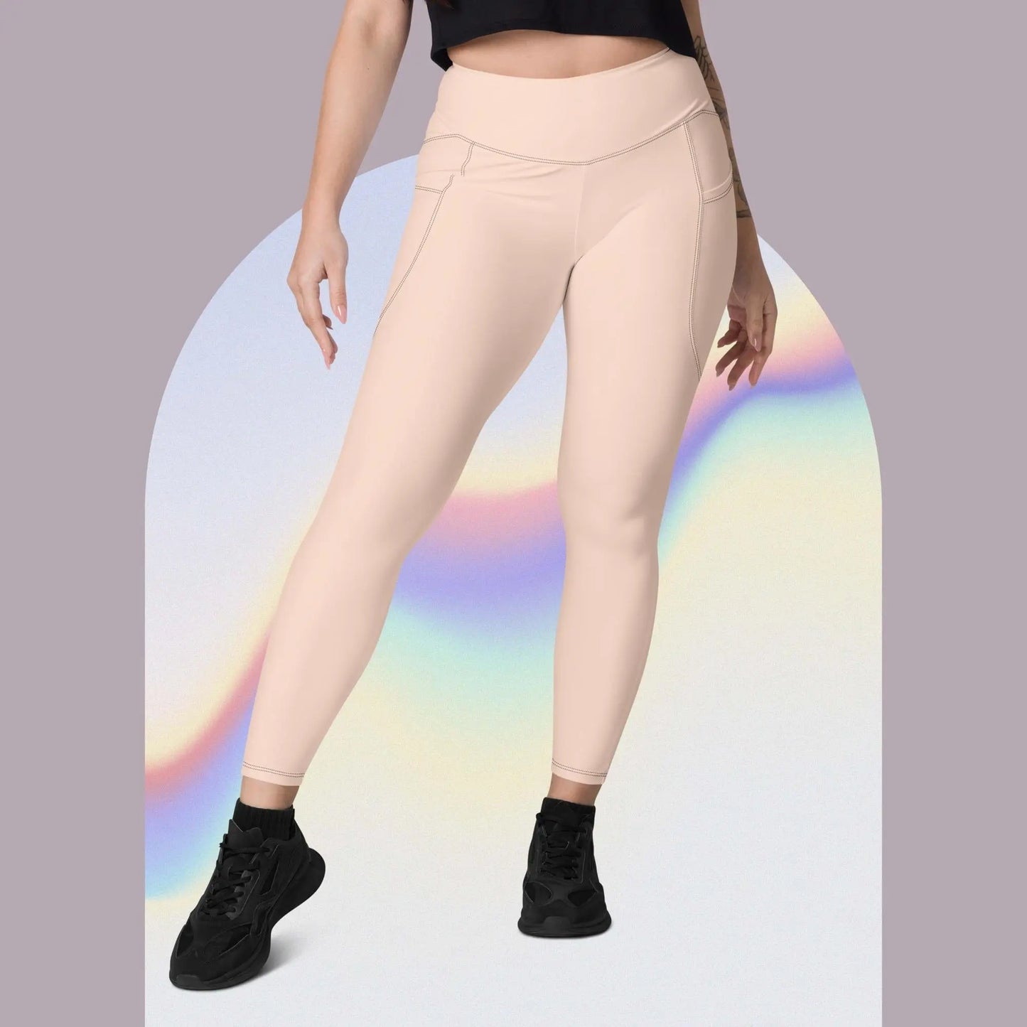 Lighter Peachy Nude Leggings with pockets