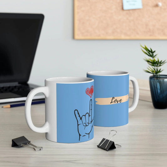 Love ASL American Sign Language Ceramic Mug 11oz 11oz