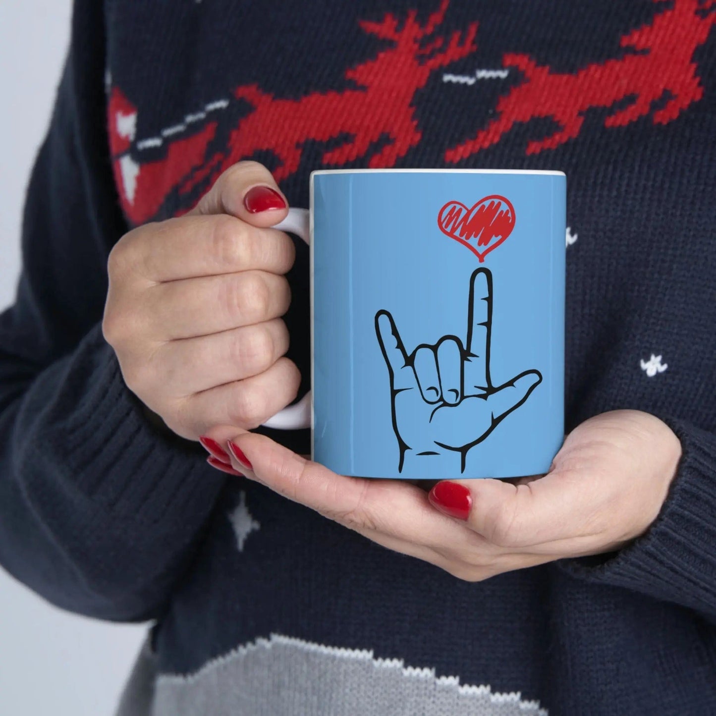 Love ASL American Sign Language Ceramic Mug 11oz