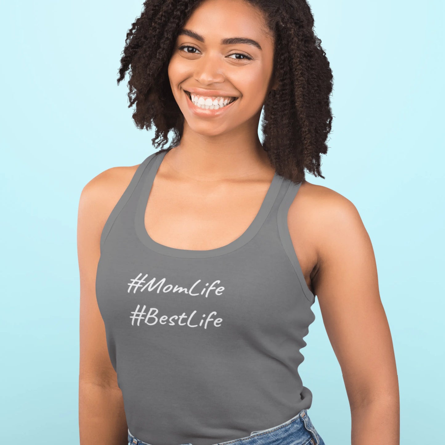 Mom Life is the Best Life Women's Tri-Blend Racerback Tank