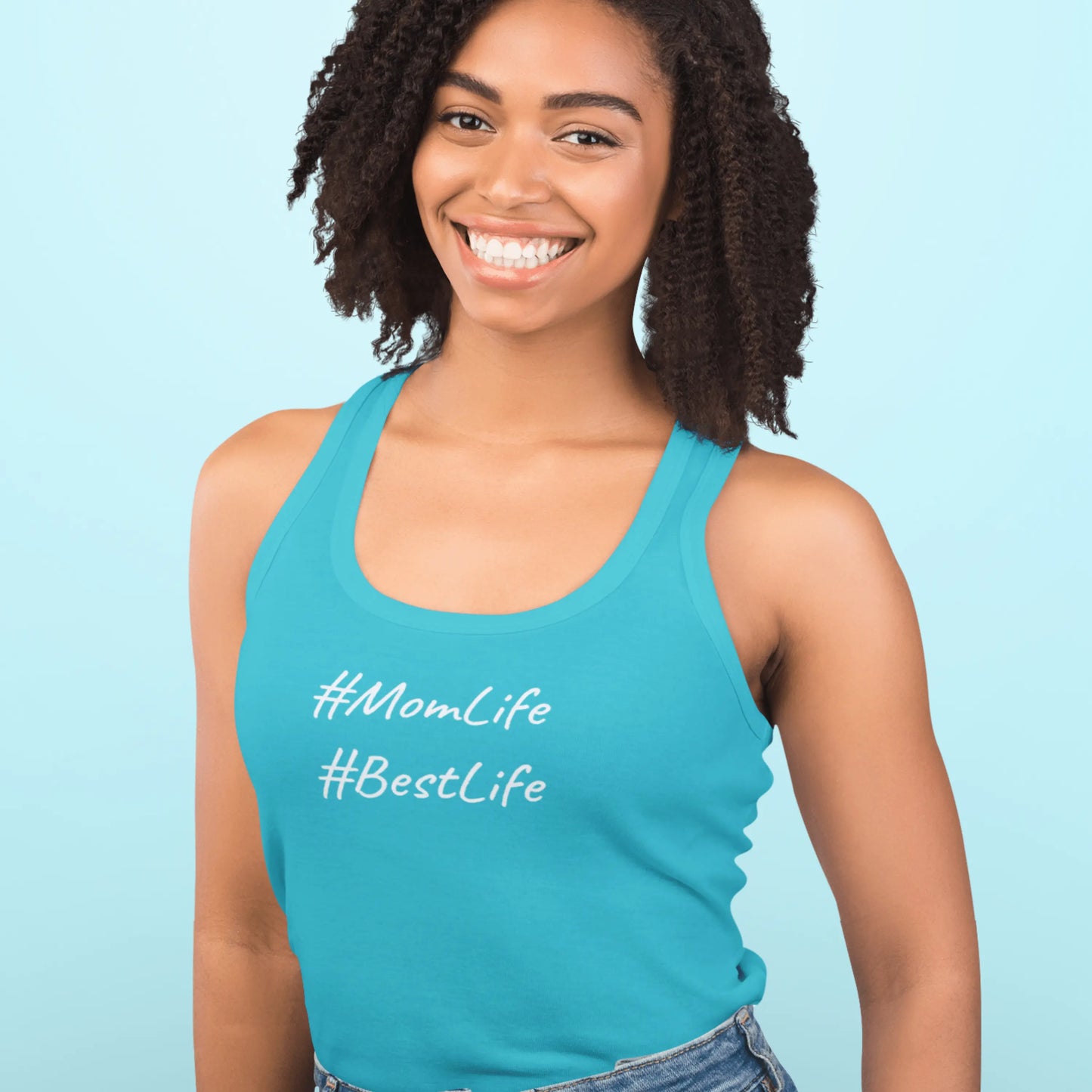 Mom Life is the Best Life Women's Tri-Blend Racerback Tank