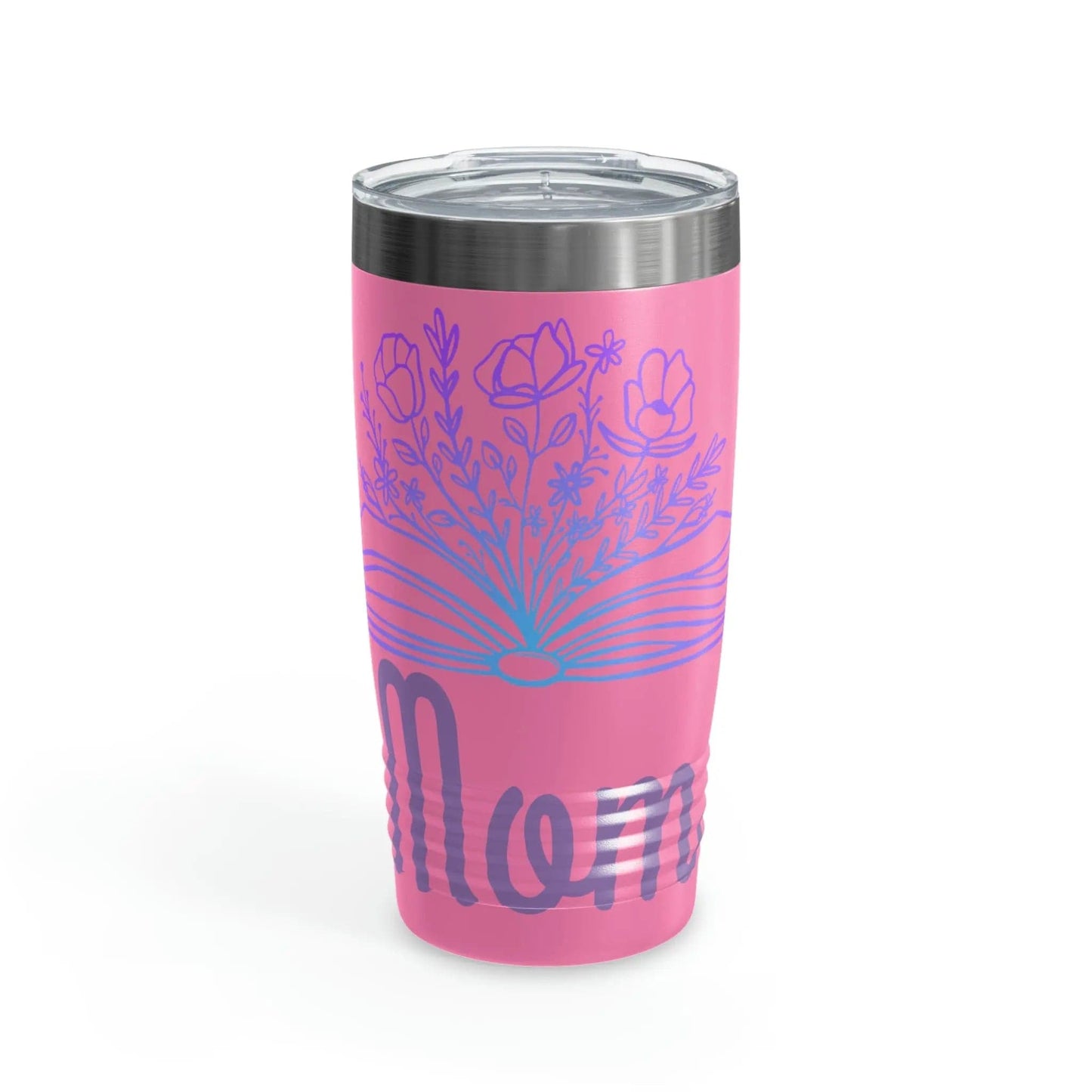 Mom loves books and flowers Ringneck Tumbler, 20oz