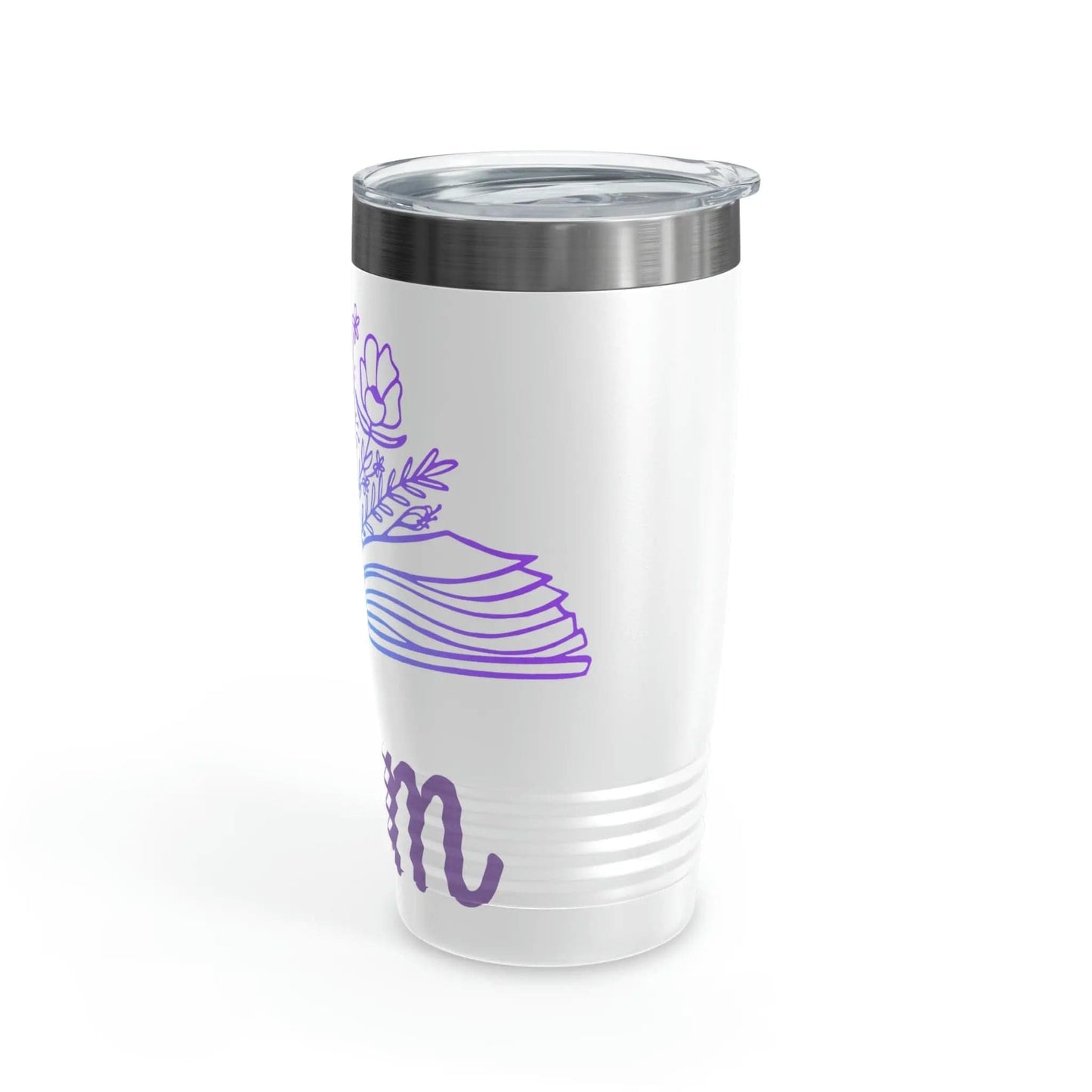 Mom loves books and flowers Ringneck Tumbler, 20oz