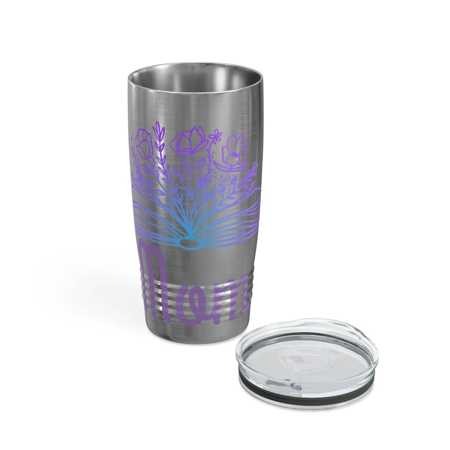 Mom loves books and flowers Ringneck Tumbler, 20oz