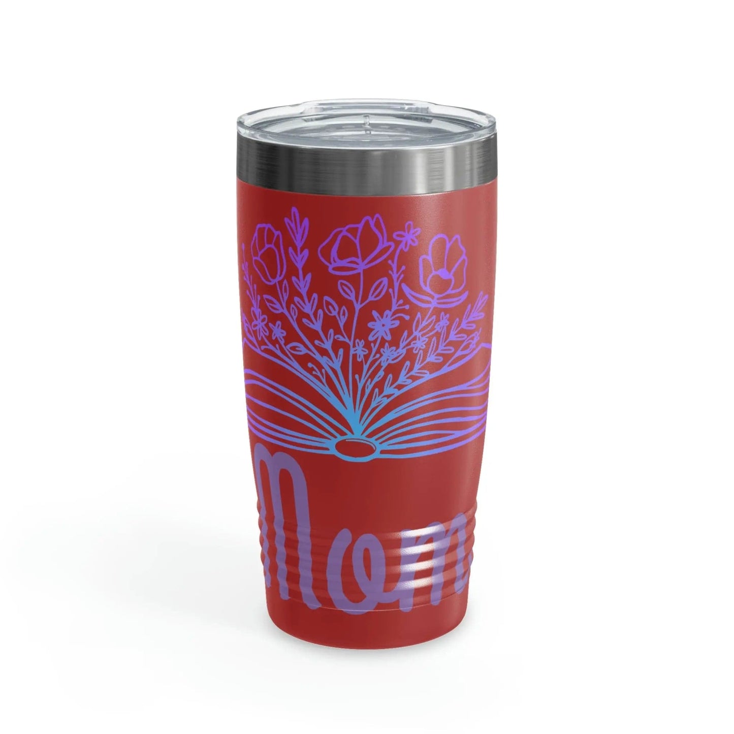 Mom loves books and flowers Ringneck Tumbler, 20oz 20oz Red