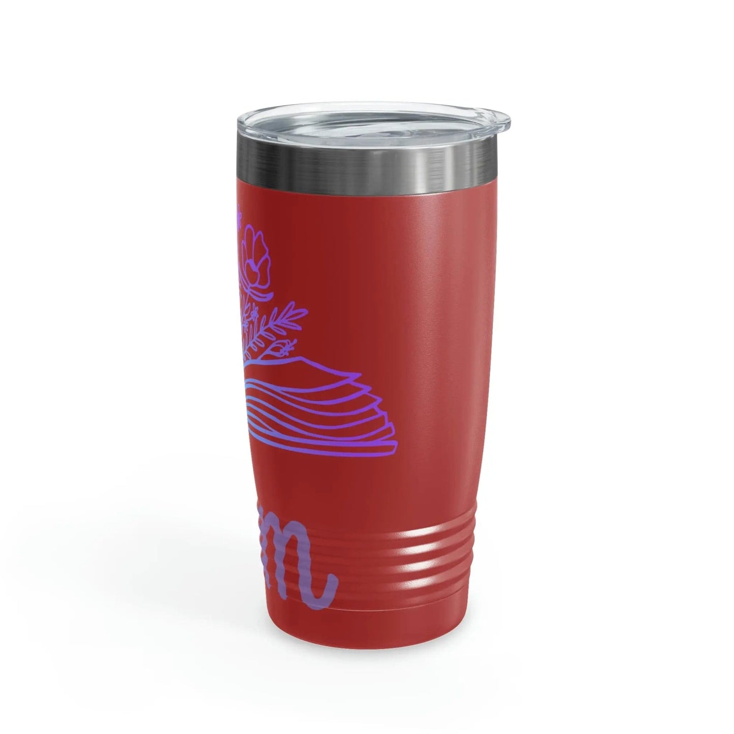 Mom loves books and flowers Ringneck Tumbler, 20oz