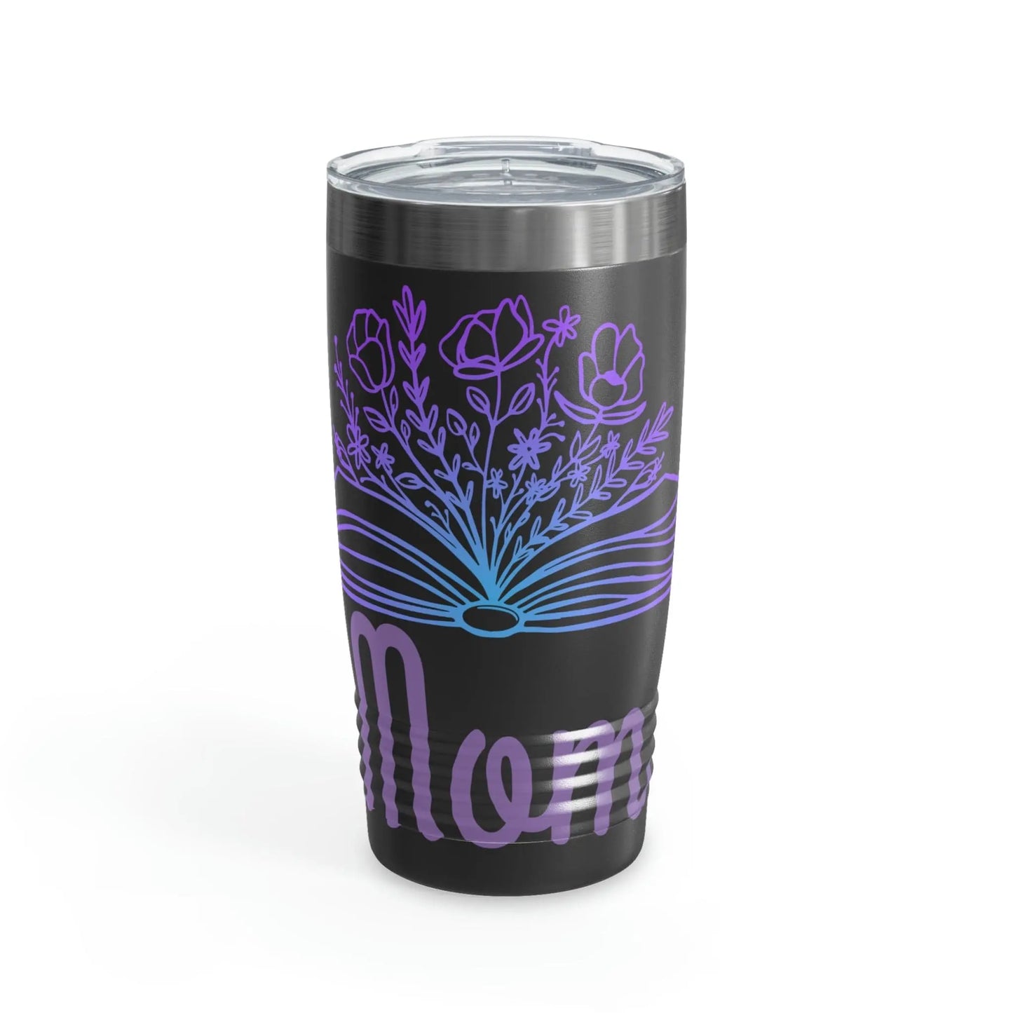 Mom loves books and flowers Ringneck Tumbler, 20oz