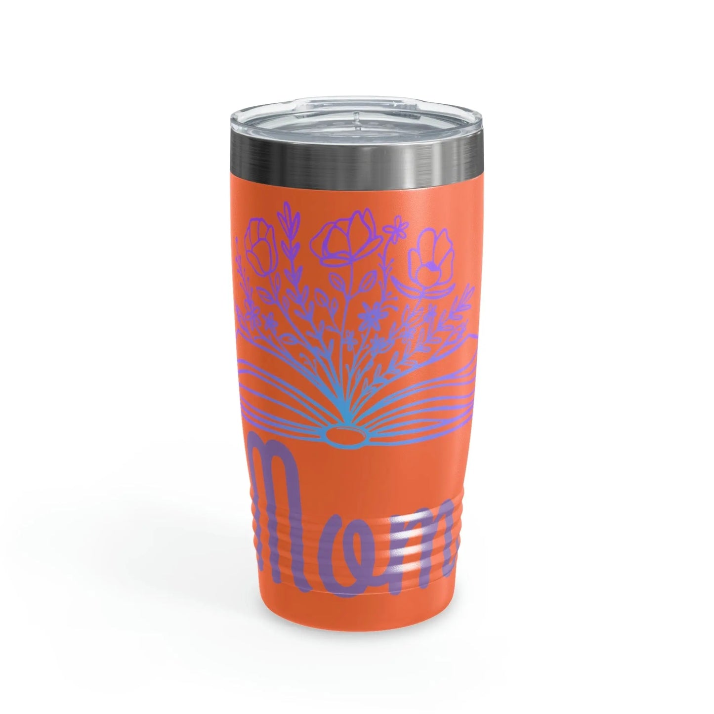 Mom loves books and flowers Ringneck Tumbler, 20oz