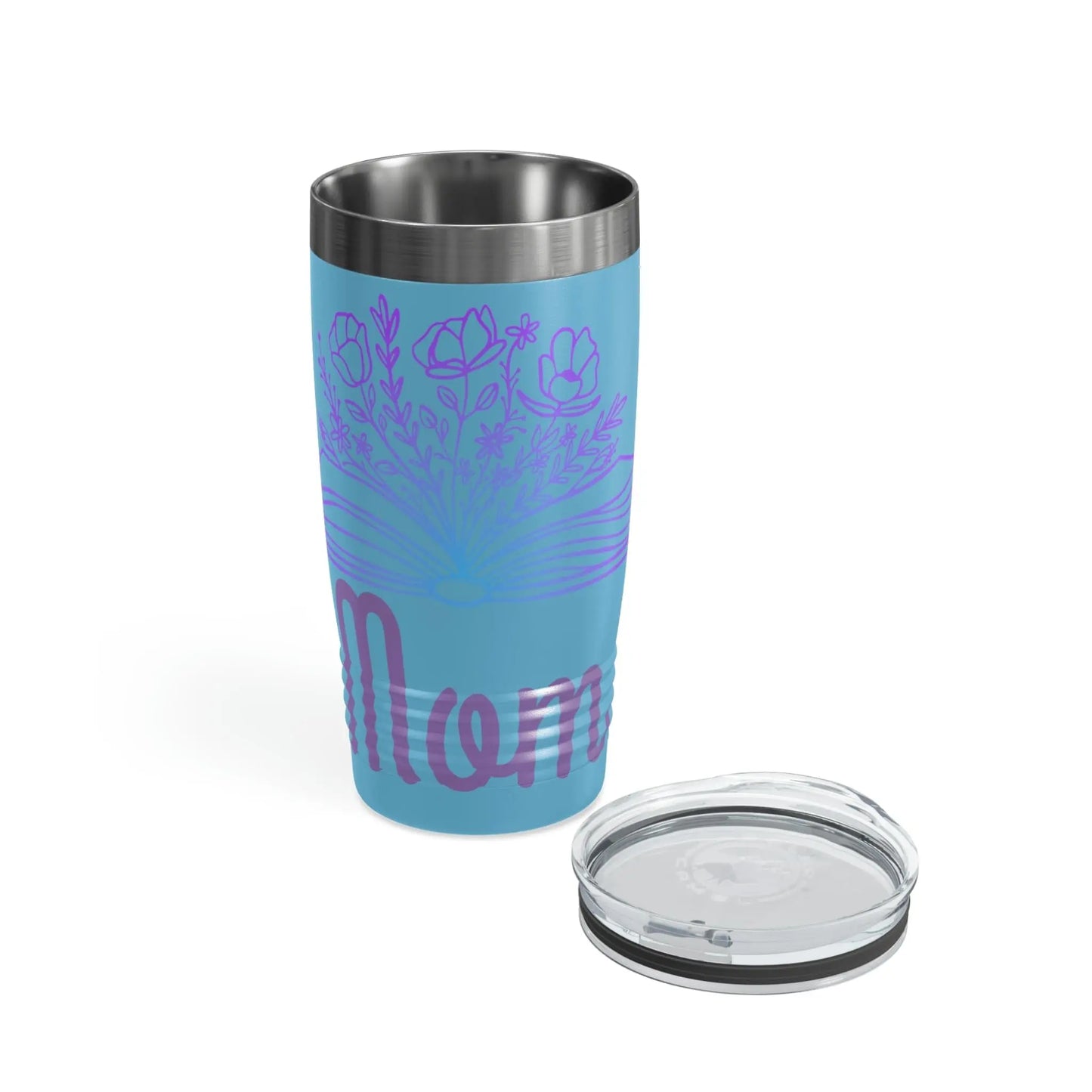 Mom loves books and flowers Ringneck Tumbler, 20oz