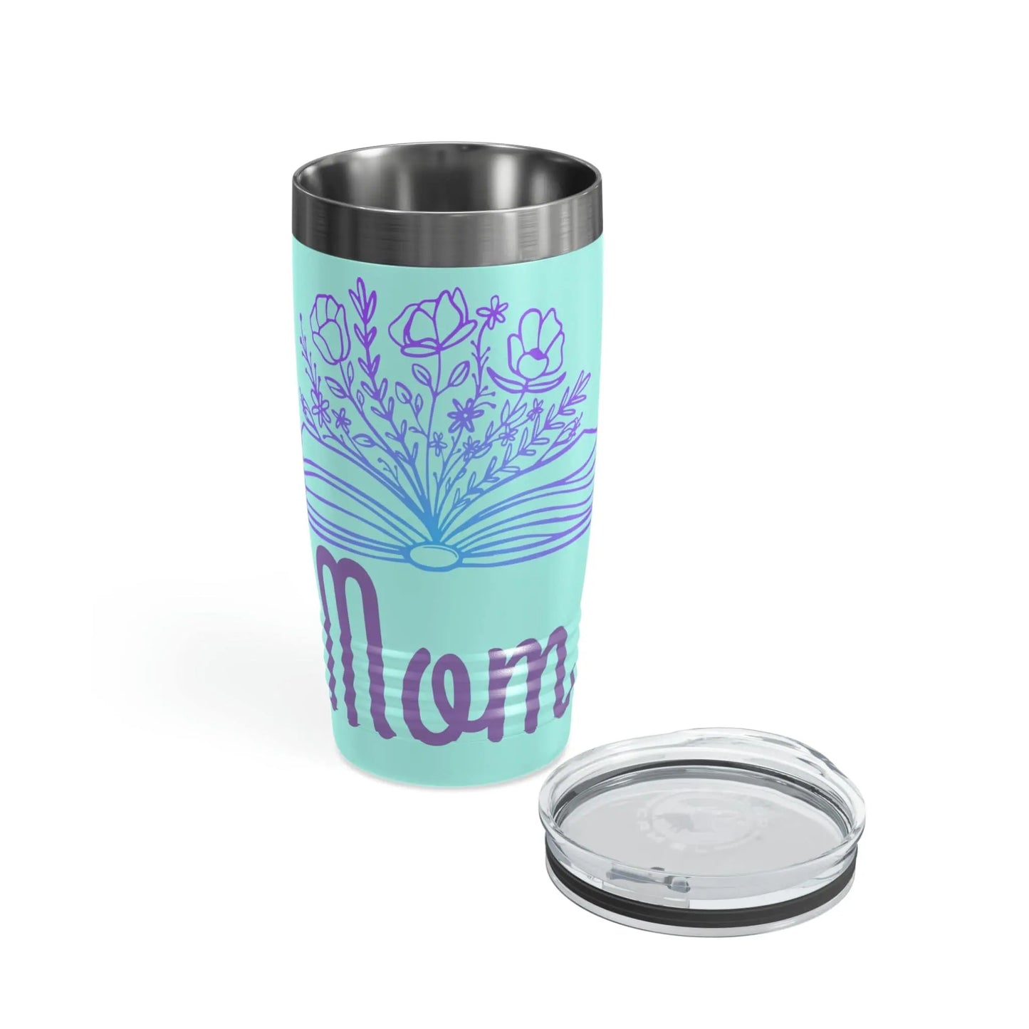 Mom loves books and flowers Ringneck Tumbler, 20oz