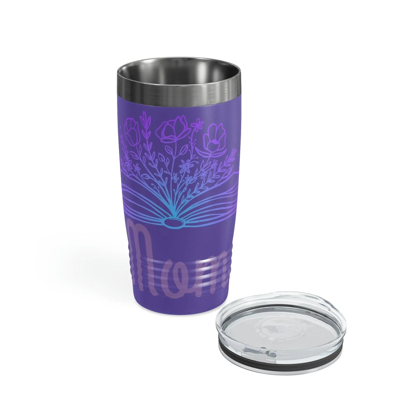 Mom loves books and flowers Ringneck Tumbler, 20oz