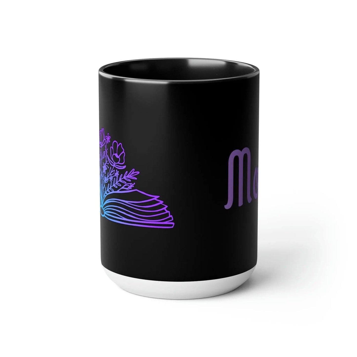 Mom loves books and flowers Two-Tone Coffee Mugs, 15oz