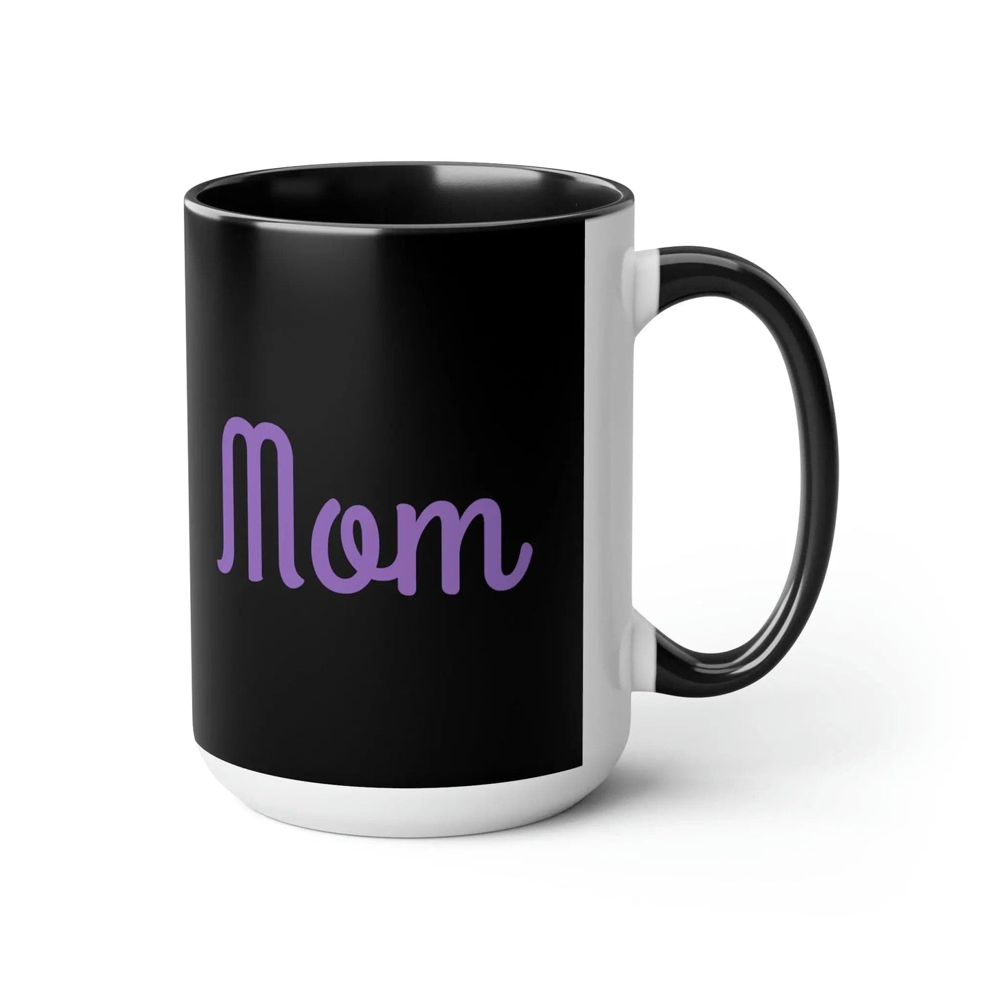 Mom loves books and flowers Two-Tone Coffee Mugs, 15oz