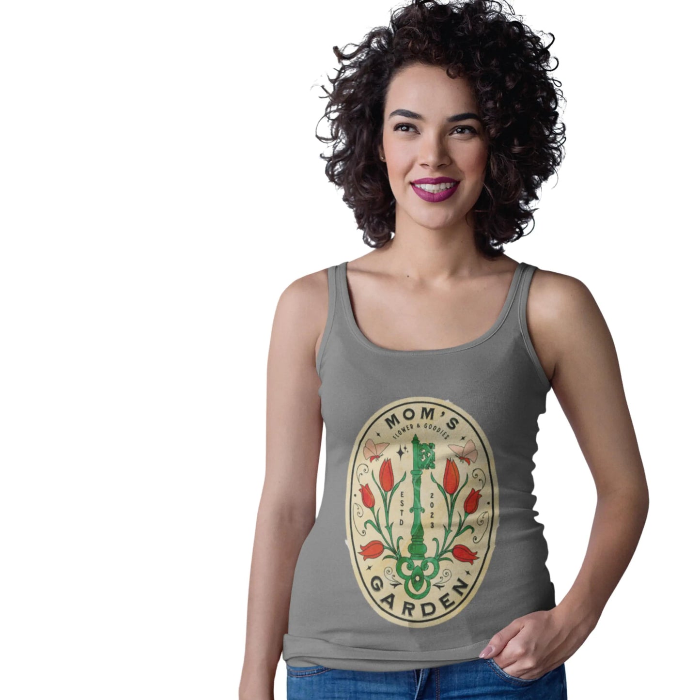 Mom's Garden sign tanktop Women's Ideal Racerback Tank