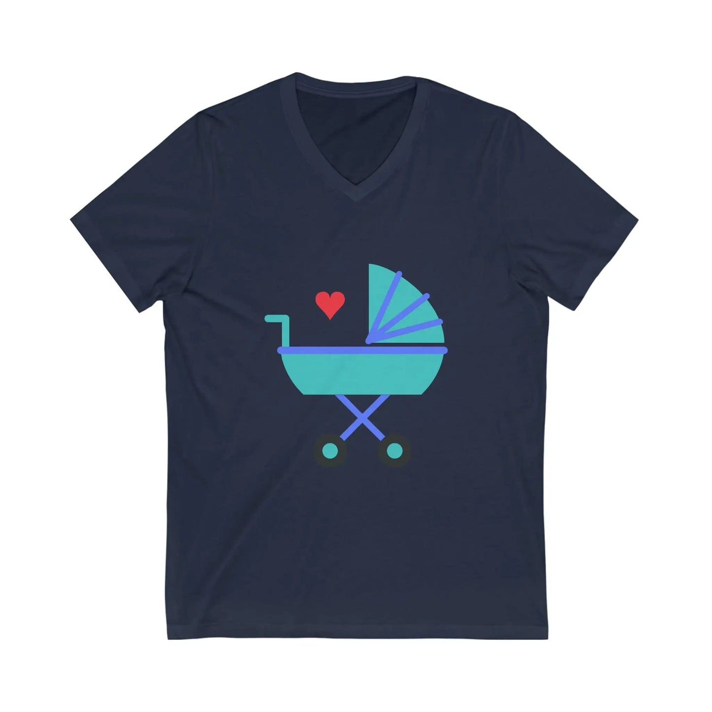 Nanny Boy Love T-shirt, Unisex Jersey Short Sleeve V-Neck Navy