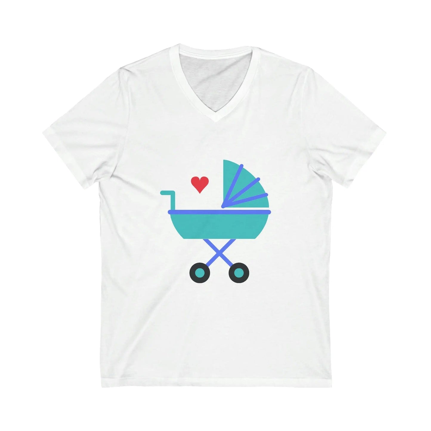 Nanny Boy Love T-shirt, Unisex Jersey Short Sleeve V-Neck White