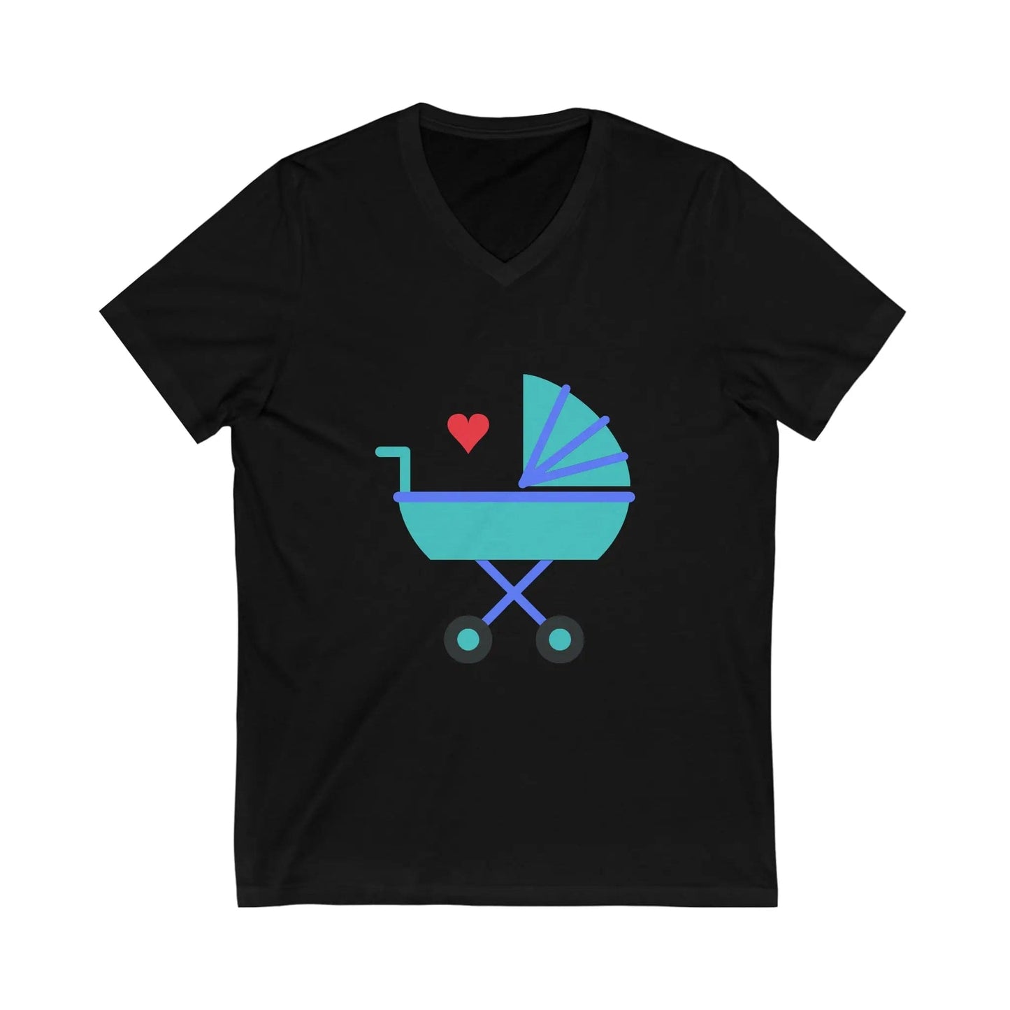 Nanny Boy Love T-shirt, Unisex Jersey Short Sleeve V-Neck Black