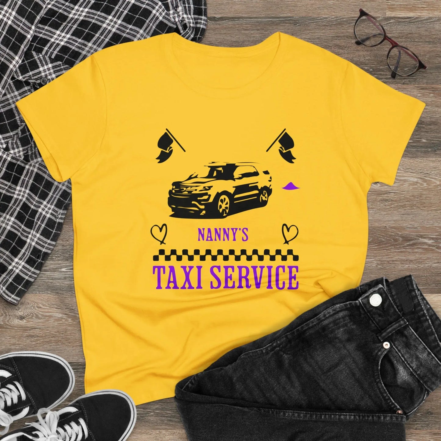 Nanny's Taxi Service Women's Midweight Cotton Tee