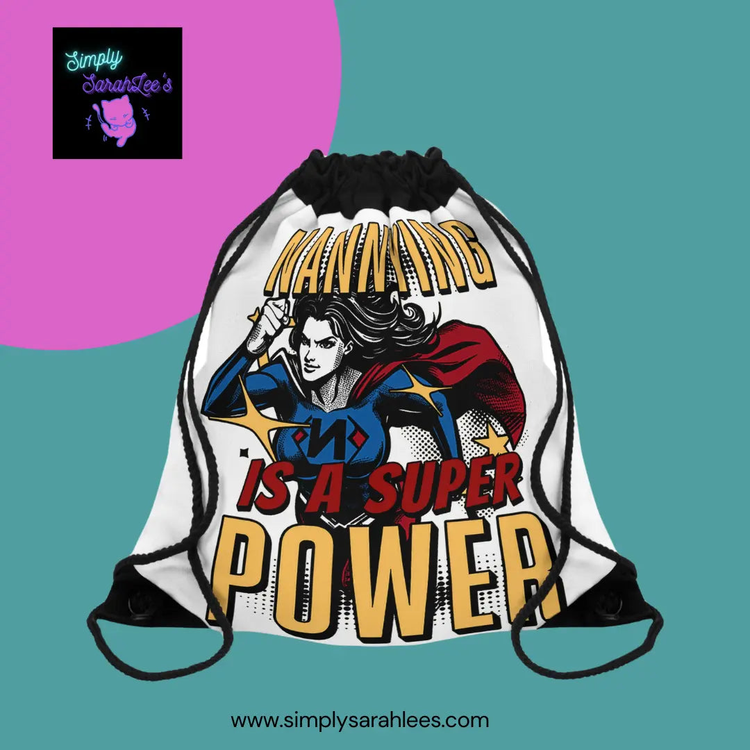 Nannying is a Super Power - Female - Drawstring Bag Printify