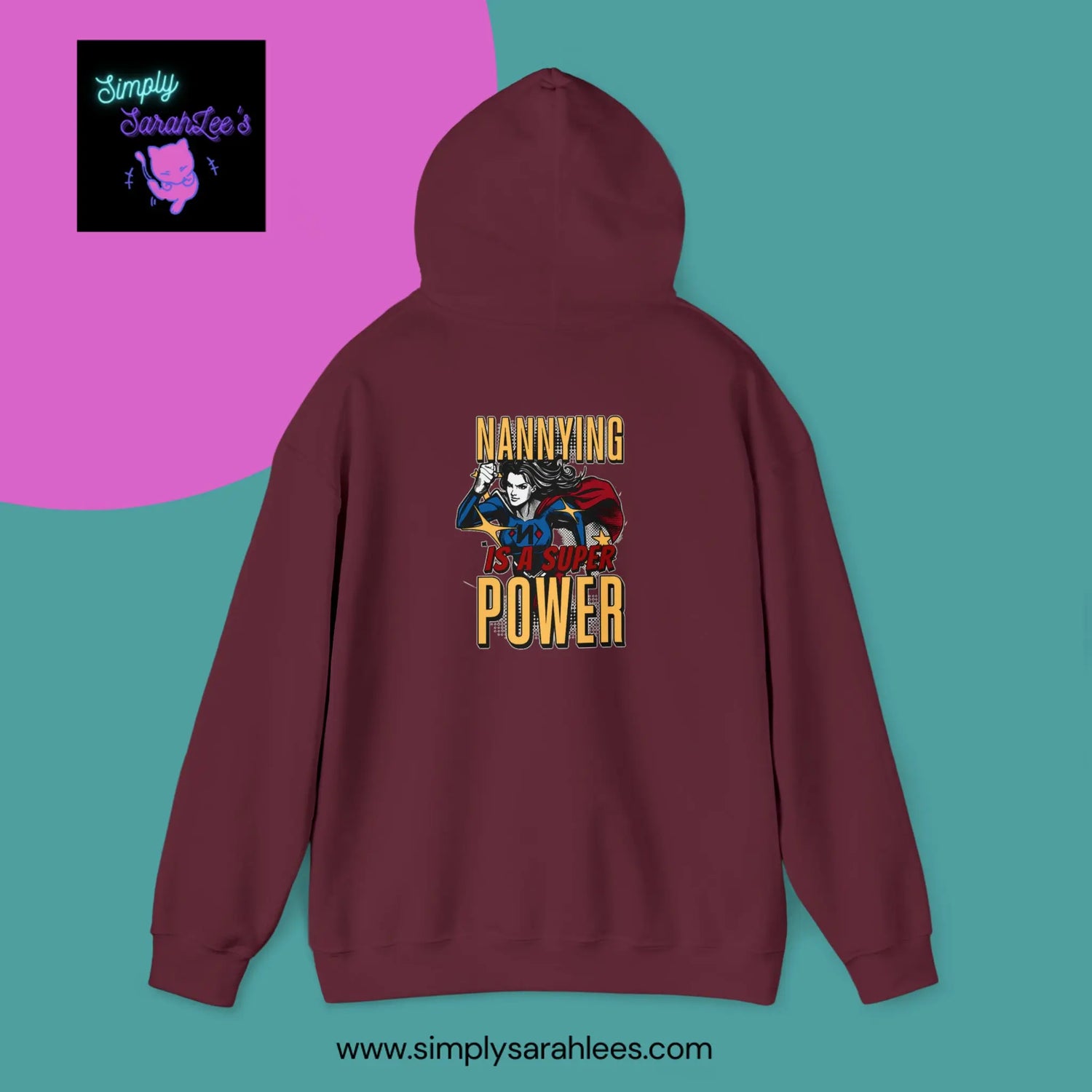 Nannying is a Super Power - Female - Unisex Heavy Blend Hooded Sweatshirt Printify