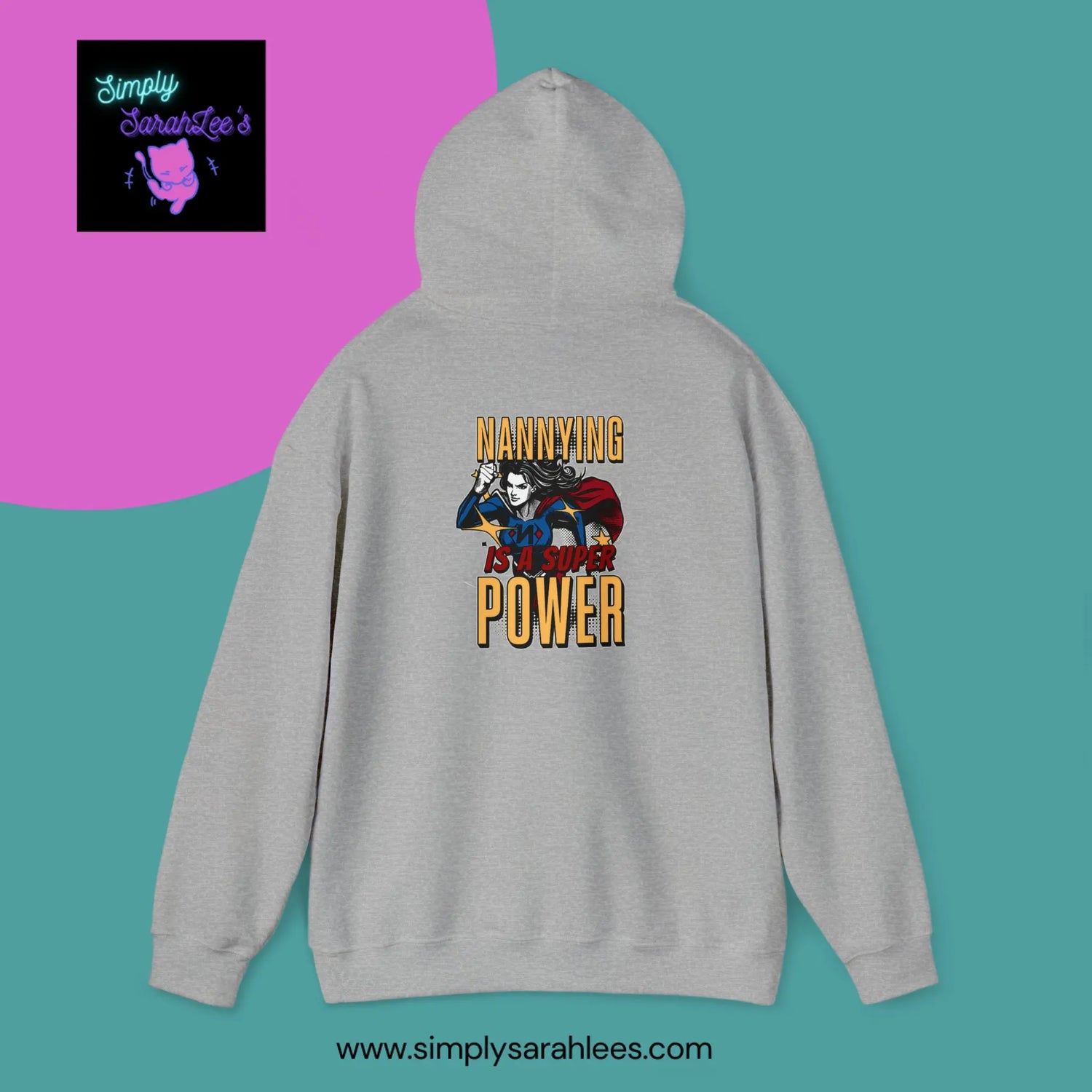 Nannying is a Super Power - Female - Unisex Heavy Blend Hooded Sweatshirt Printify