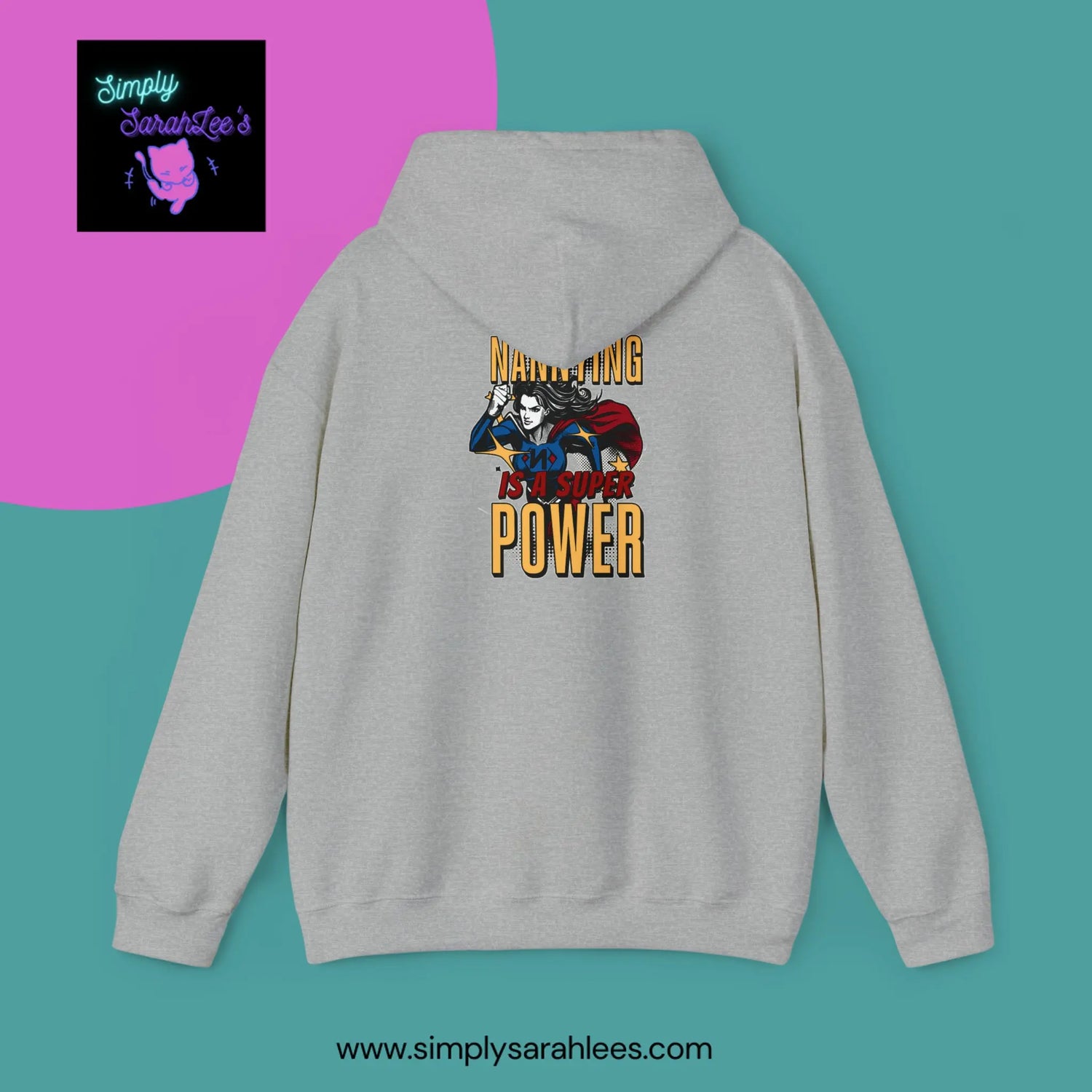 Nannying is a Super Power - Female - Unisex Heavy Blend Hooded Sweatshirt Printify