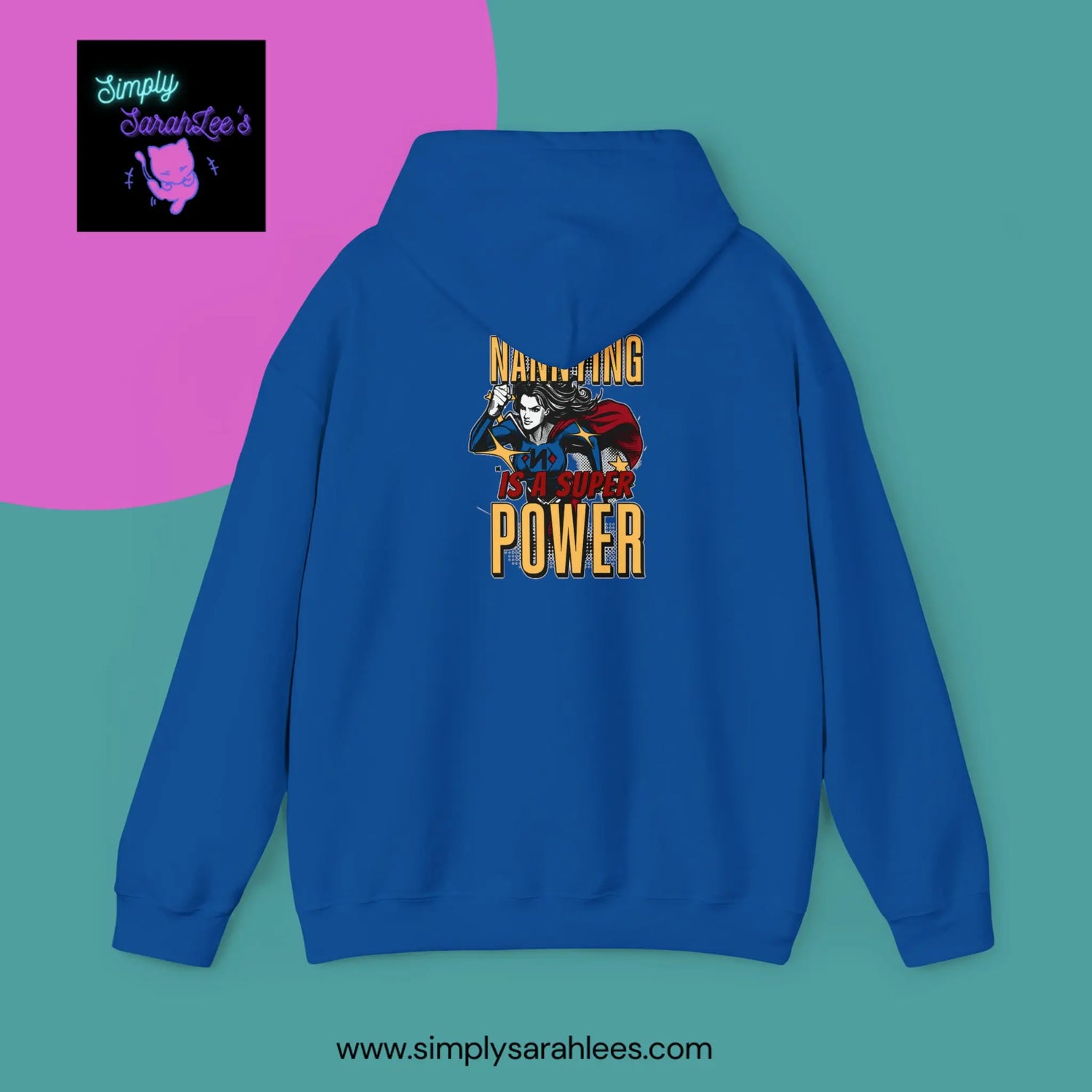 Nannying is a Super Power - Female - Unisex Heavy Blend Hooded Sweatshirt Printify