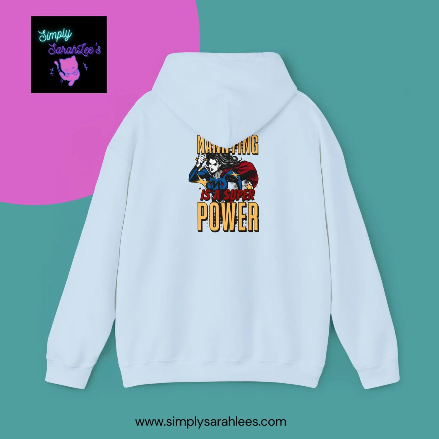 Nannying is a Super Power - Female - Unisex Heavy Blend Hooded Sweatshirt Printify