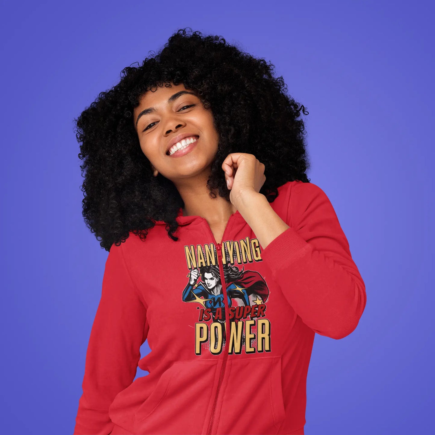 Nannying is a Super Power - Female - Unisex Heavy Blend™ Full Zip Hooded Sweatshirt (1 sided) Printify