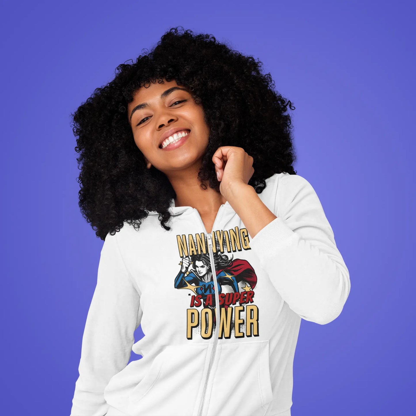 Nannying is a Super Power - Female - Unisex Heavy Blend™ Full Zip Hooded Sweatshirt (1 sided) Printify