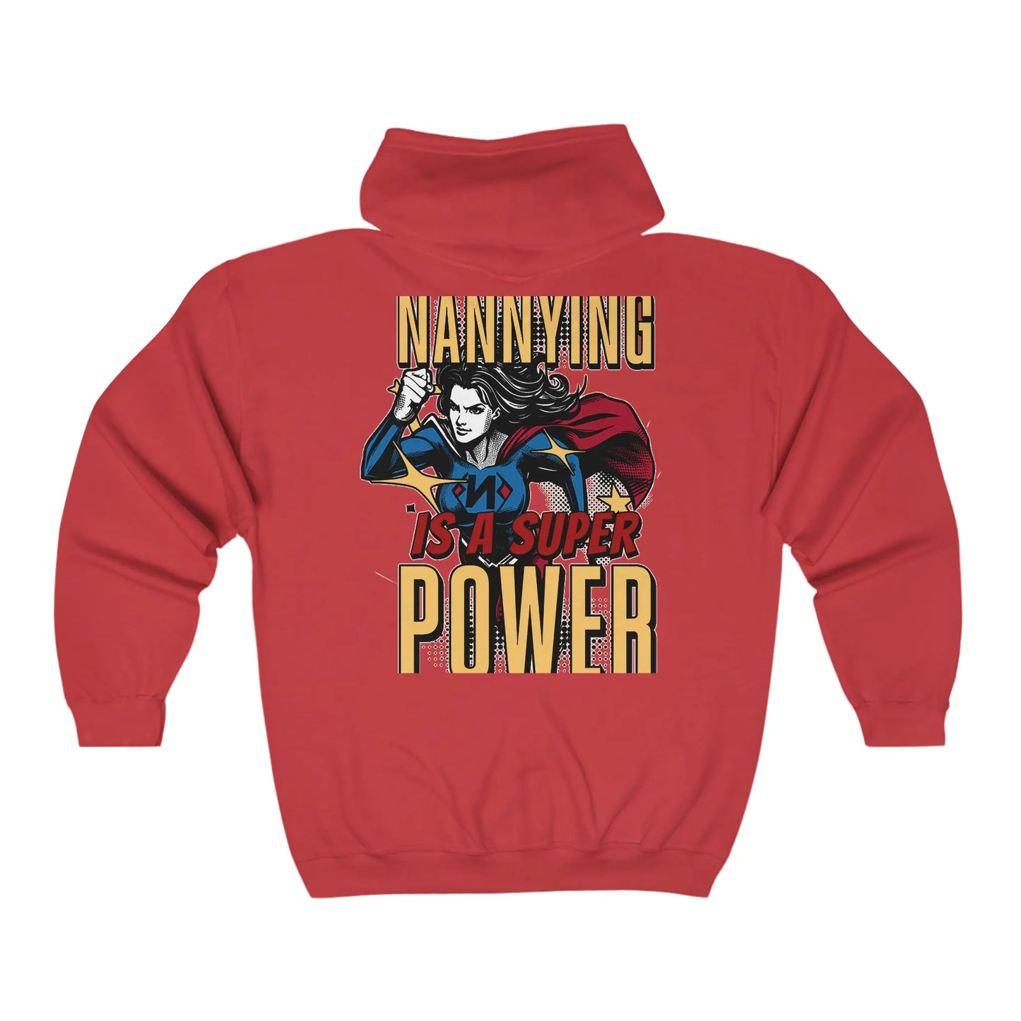 Nannying is a Super Power - Female - Unisex Heavy Blend™ Full Zip Hooded Sweatshirt (2 sided) Printify