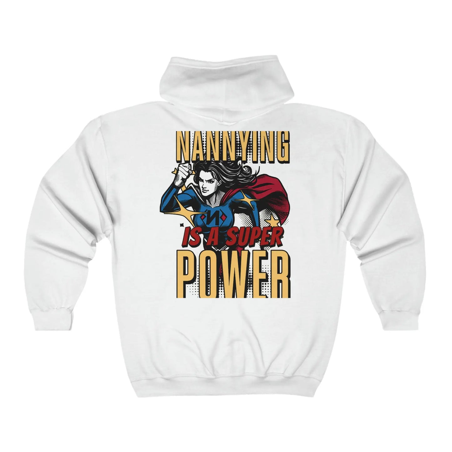 Nannying is a Super Power - Female - Unisex Heavy Blend™ Full Zip Hooded Sweatshirt (2 sided) Printify