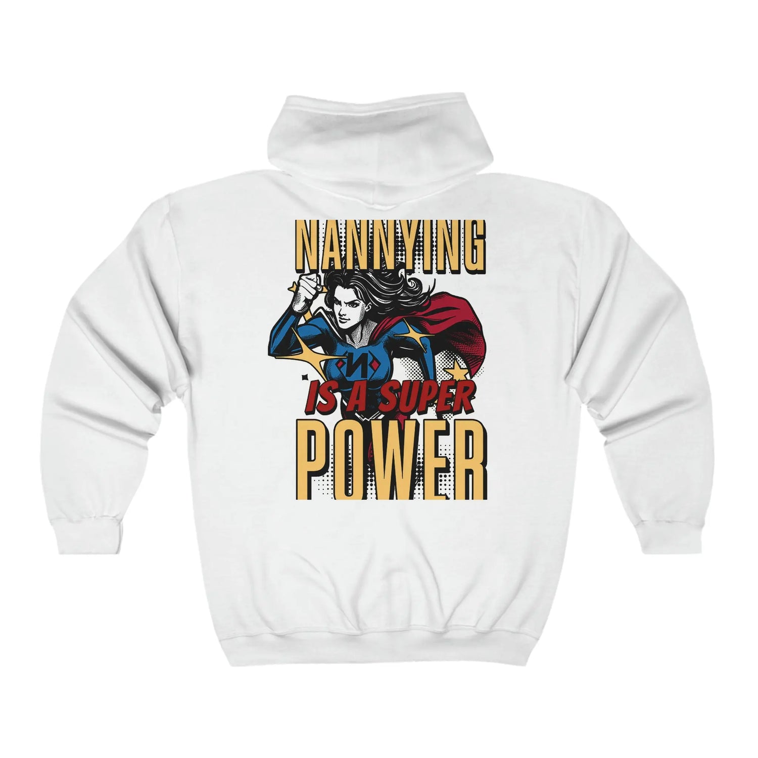 Nannying is a Super Power - Female - Unisex Heavy Blend™ Full Zip Hooded Sweatshirt (2 sided) Printify