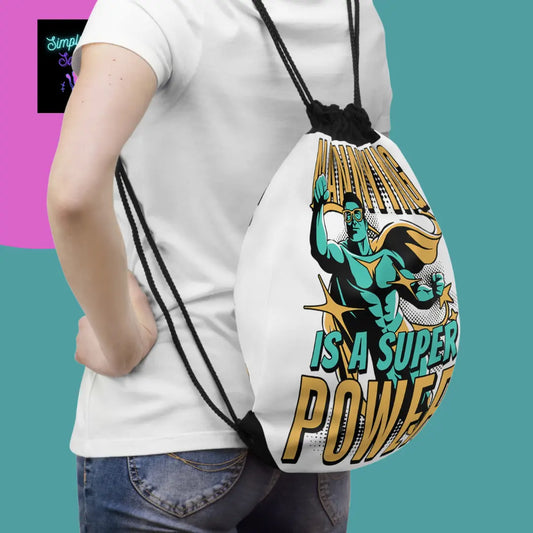 Nannying is a Super Power - Male - Drawstring Bag Printify