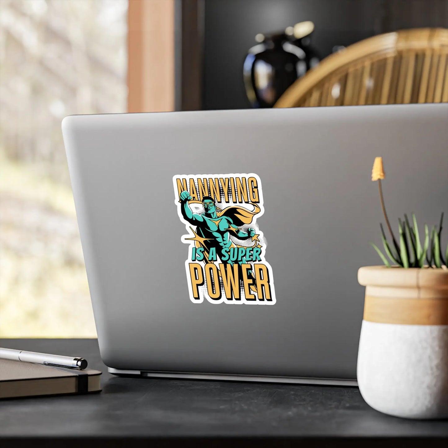 Nannying is a Super Power - Male - Kiss-Cut Vinyl Decals Printify