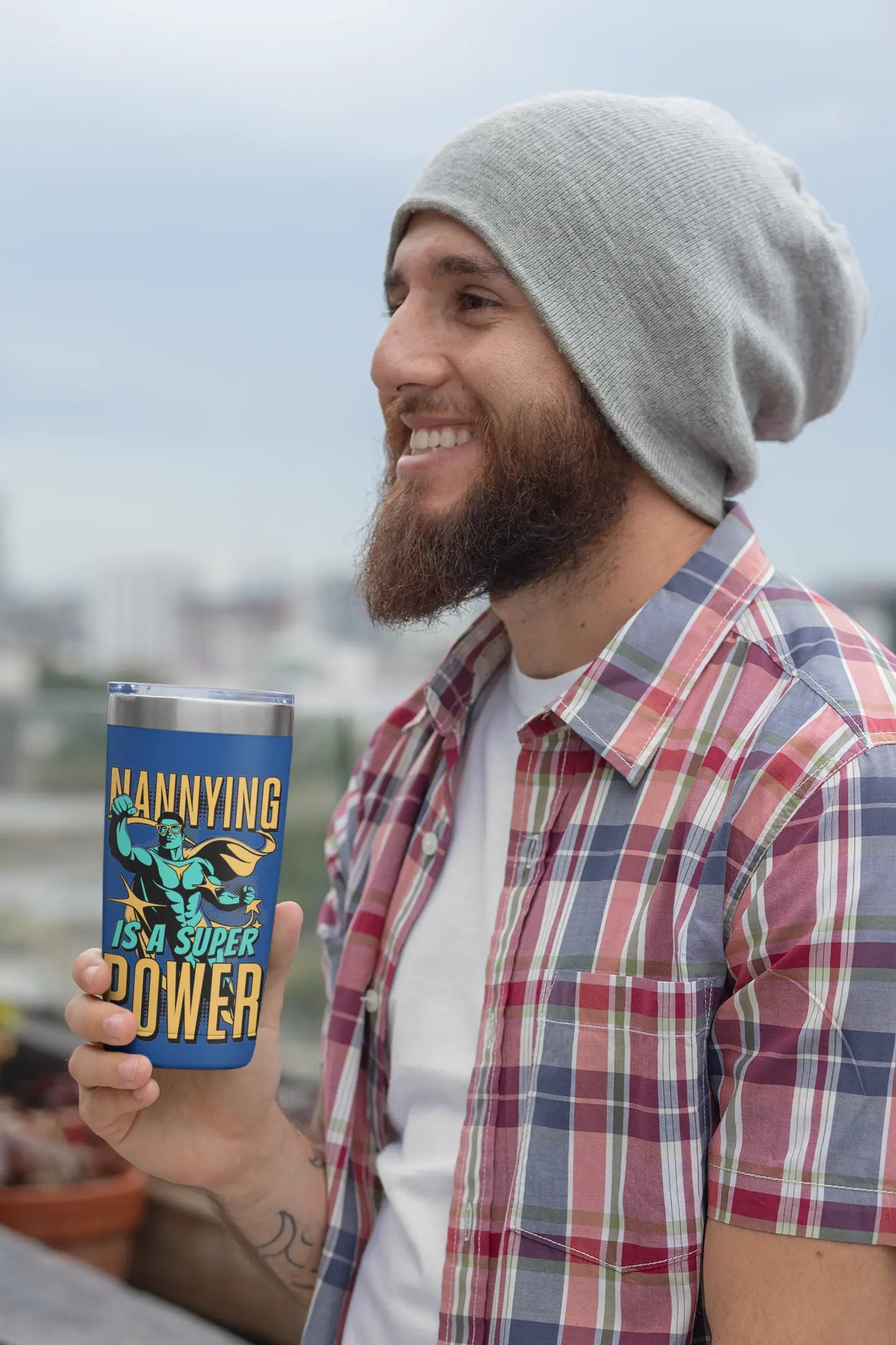 Nannying is a Super Power - Male - Tumbler 20oz Printify