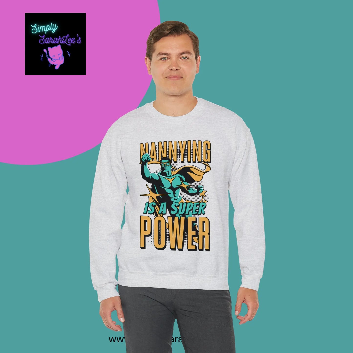 Nannying is a Super Power - Male - Unisex Heavy Blend™ Crewneck Sweatshirt Printify