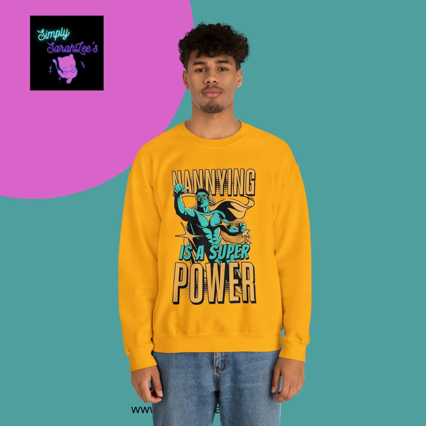 Nannying is a Super Power - Male - Unisex Heavy Blend™ Crewneck Sweatshirt Printify