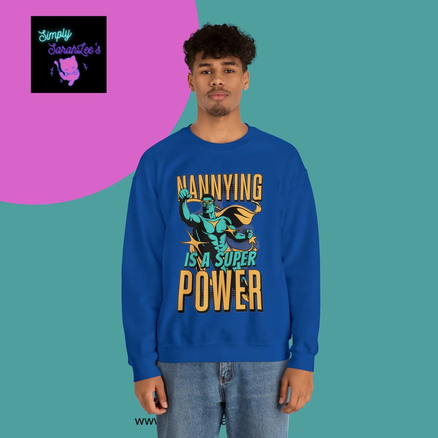 Nannying is a Super Power - Male - Unisex Heavy Blend™ Crewneck Sweatshirt Printify