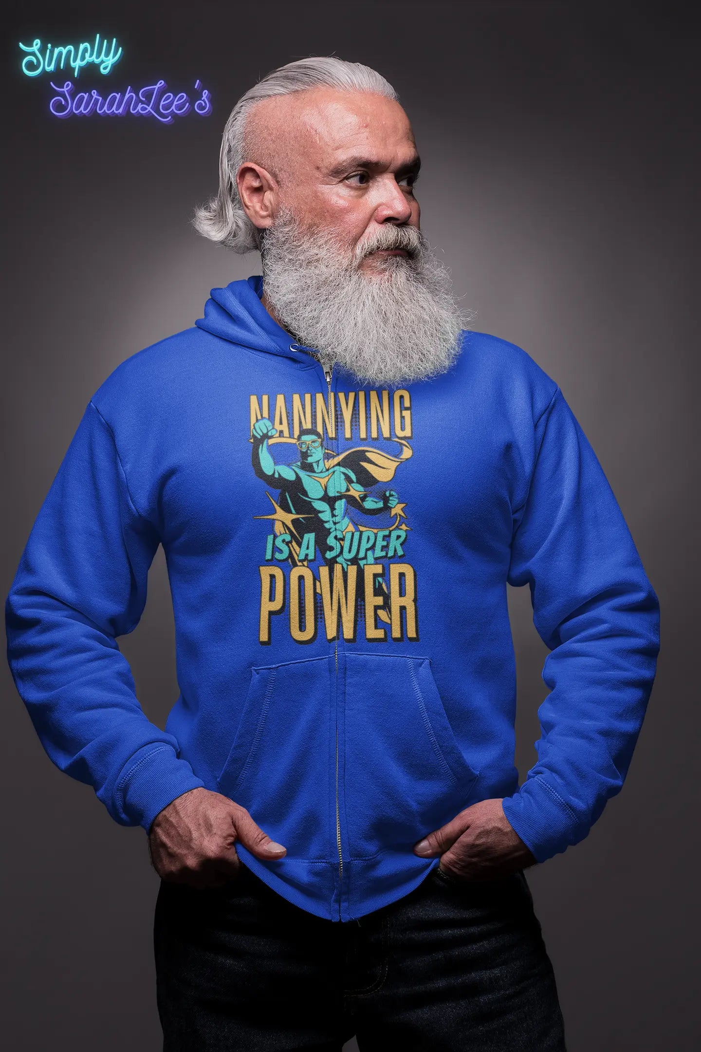 Nannying is a Super Power - Male - Unisex Heavy Blend™ Full Zip Hooded Sweatshirt (1 sided) Printify