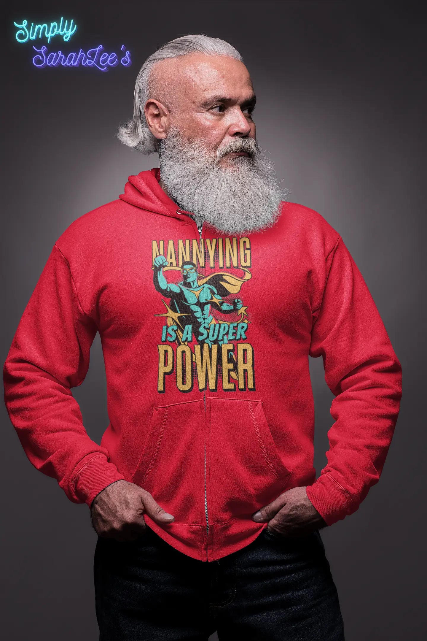 Nannying is a Super Power - Male - Unisex Heavy Blend™ Full Zip Hooded Sweatshirt (1 sided) Printify