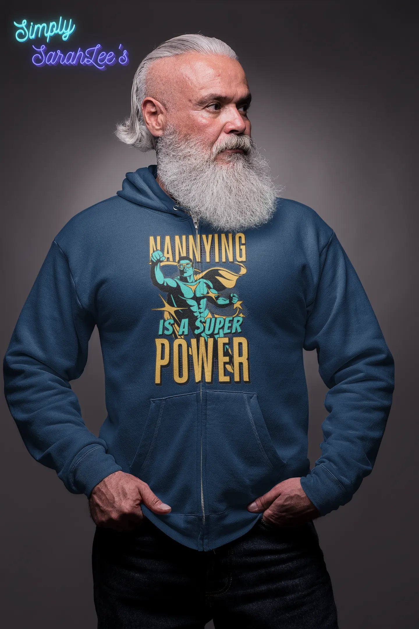 Nannying is a Super Power - Male - Unisex Heavy Blend™ Full Zip Hooded Sweatshirt (1 sided) Printify