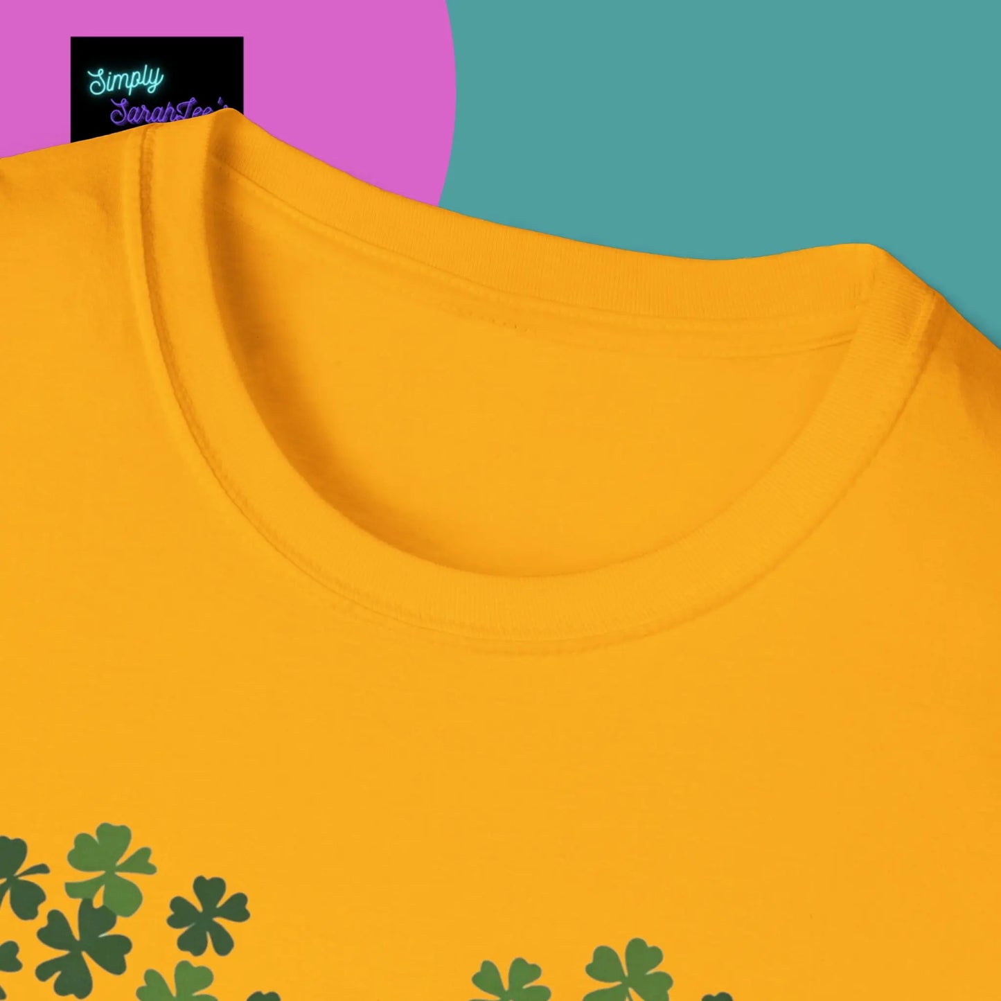 One Lucky Nanny Heart Shamrock Unisex Softstyle T-Shirt Printify