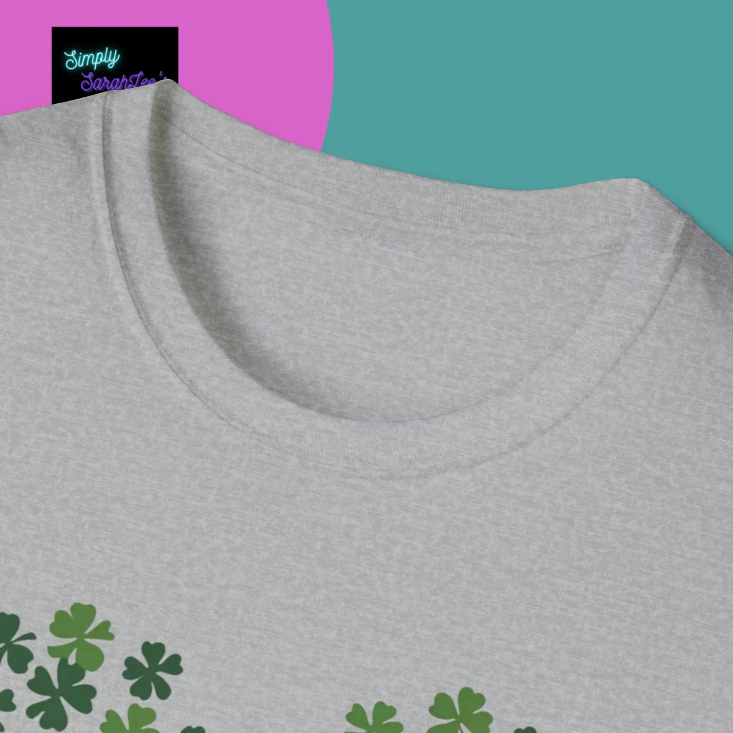 One Lucky Nanny Heart Shamrock Unisex Softstyle T-Shirt Printify