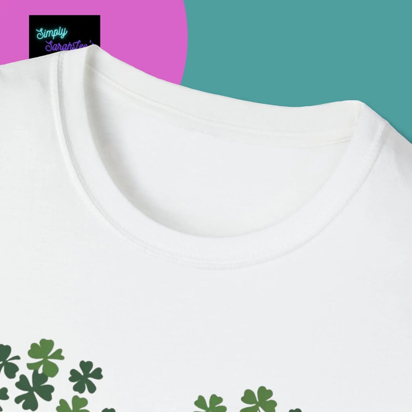 One Lucky Nanny Heart Shamrock Unisex Softstyle T-Shirt Printify