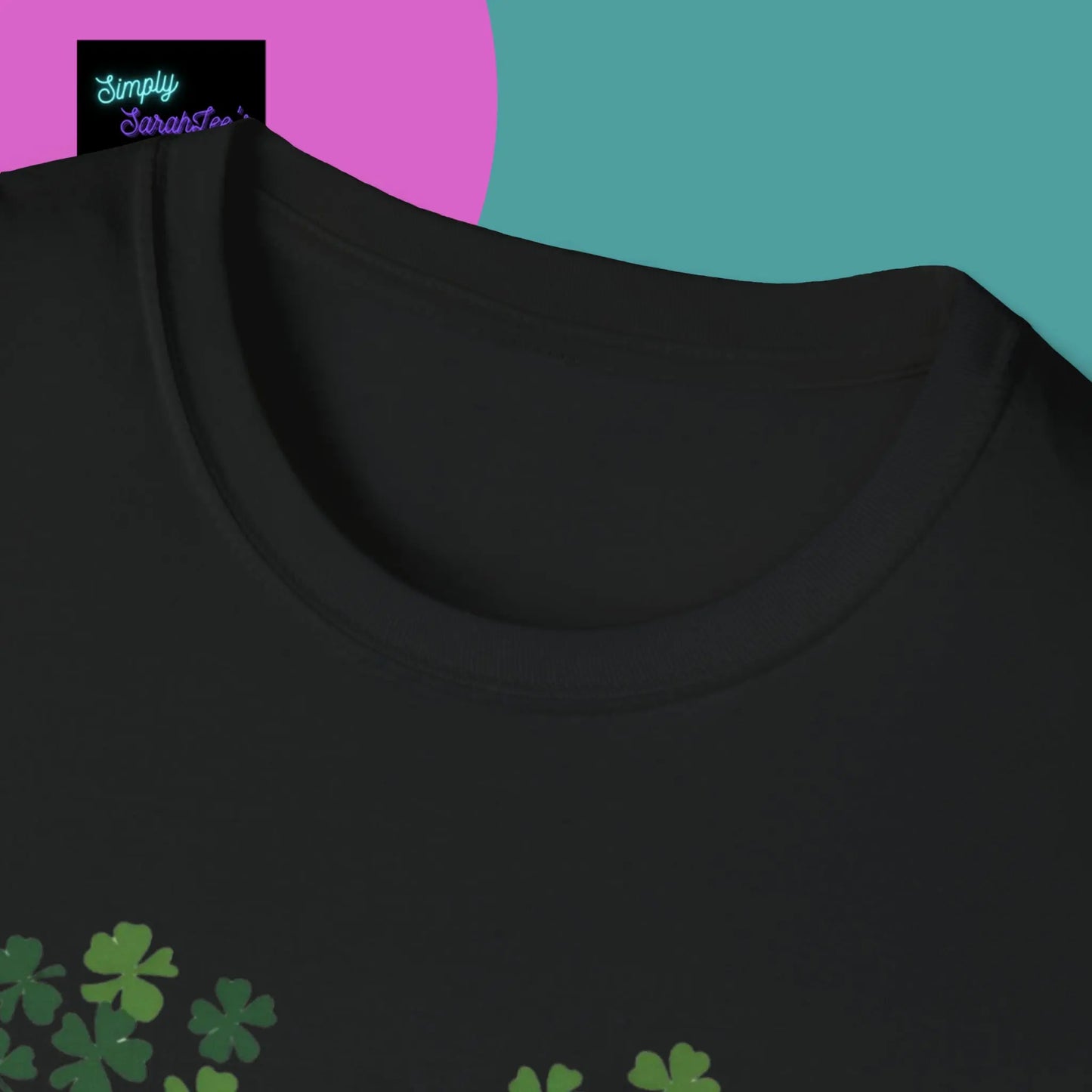 One Lucky Nanny Heart Shamrock Unisex Softstyle T-Shirt Printify